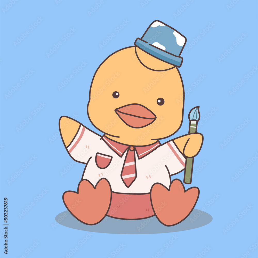 duck animal student character, back to school duck animal student character, back to school