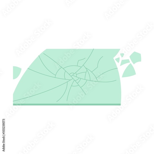window glass shards. Garbage recycle bin. Vector illustration of trash container classification. Cartoon plastic, glass, metal, organic, paper trash for dustbins isolated on white