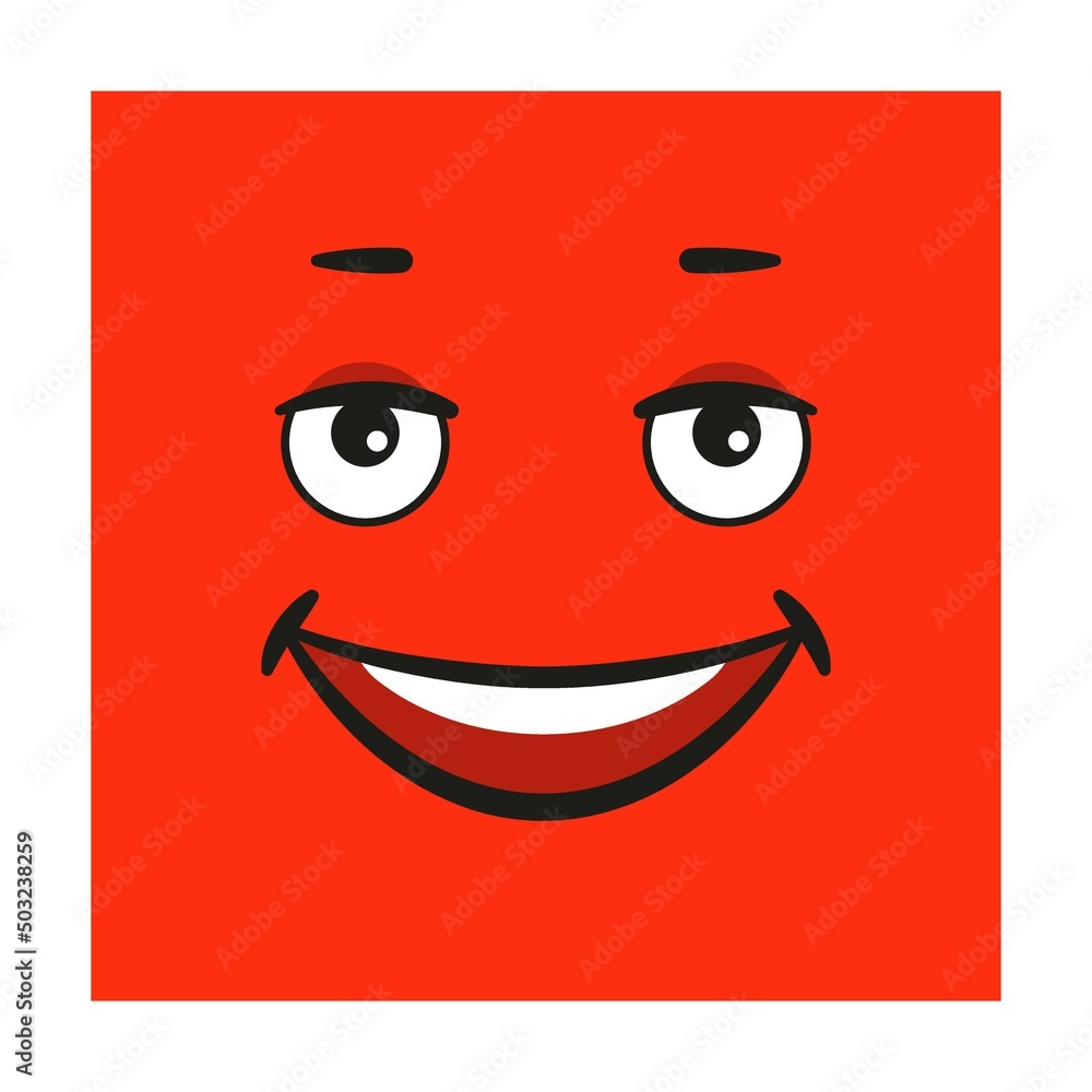 square Emoticon with big smile, laugh mood and emotion. Cartoon Vector illustration of cute character for avatars square Emoticon with big smile, laugh mood and emotion. Cartoon Vector illustration of cute character for avatars
