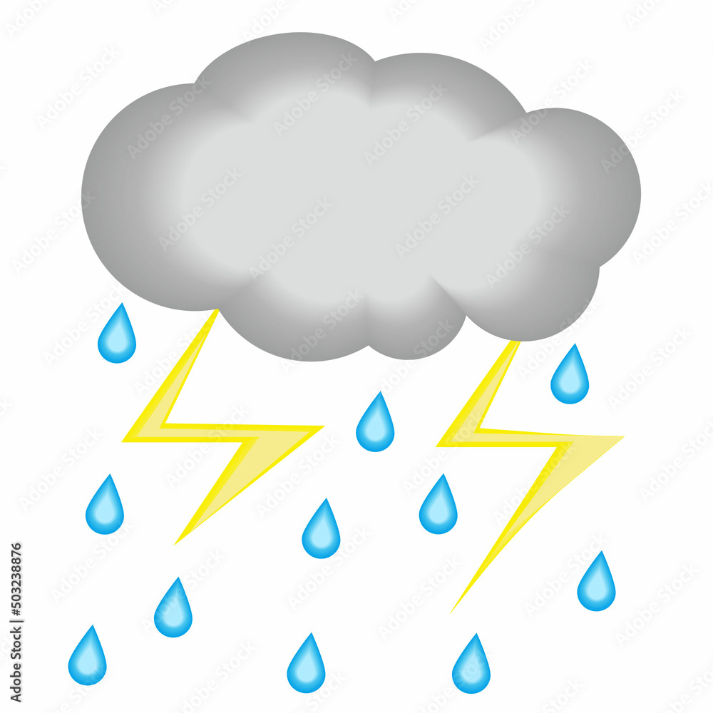 thunderstorm day weather illustration thunderstorm day weather illustration
