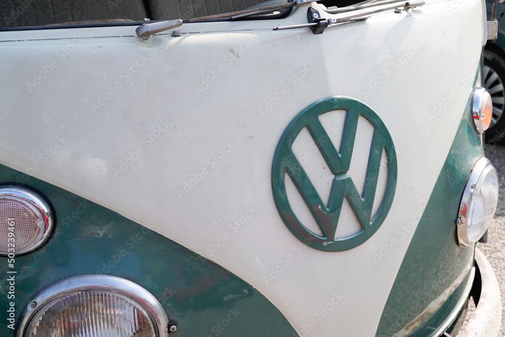 vw bus logo brand and classic sign text vintage volkswagen campervan ...