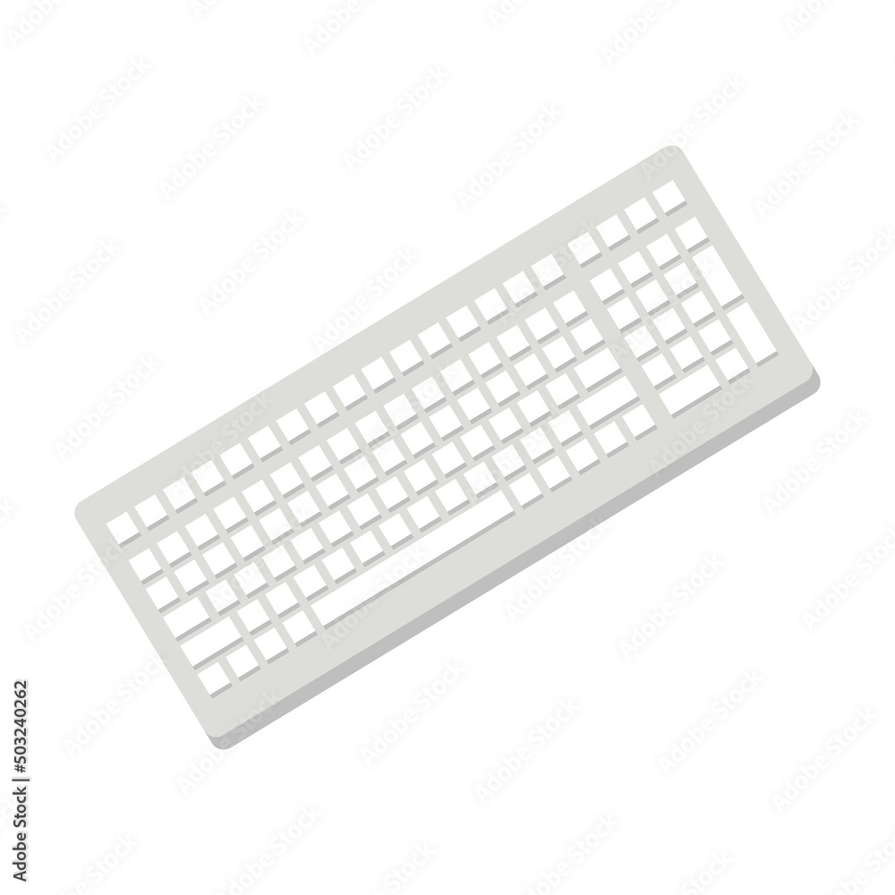 broken computer keyboard. Garbage recycle bin. Vector illustration of trash container classification. Cartoon plastic trash isolated on white