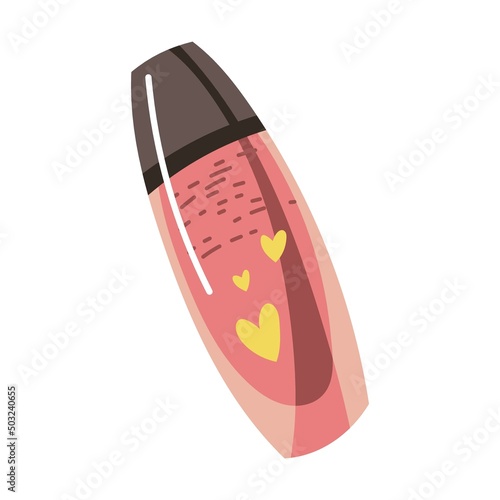 Beauty, mascara cosmetics for eye. Vector illustration. Cartoon powder brush isolated on white