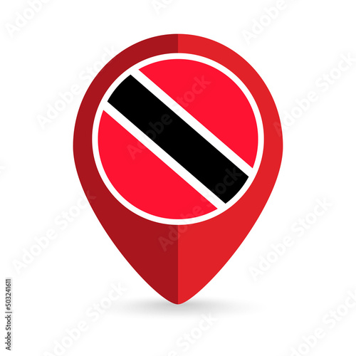 Map pointer with contry Trinidad and Tobago. Trinidad and Tobago flag. Vector illustration. Free Download Map pointer with contry Trinidad and Tobago. Trinidad and Tobago flag. Vector illustration. - GFXLoad