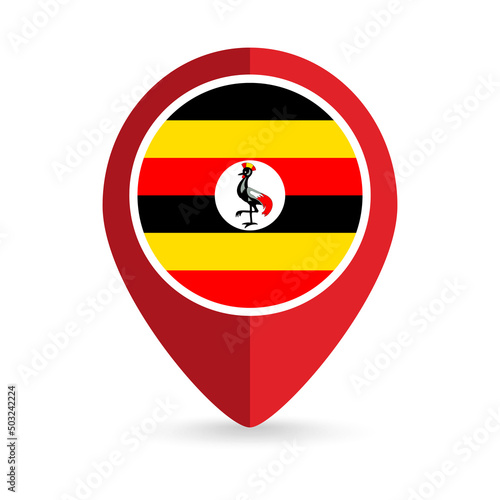Map pointer with contry Uganda. Uganda flag. Vector illustration. Free Download Map pointer with contry Uganda. Uganda flag. Vector illustration. - GFXLoad