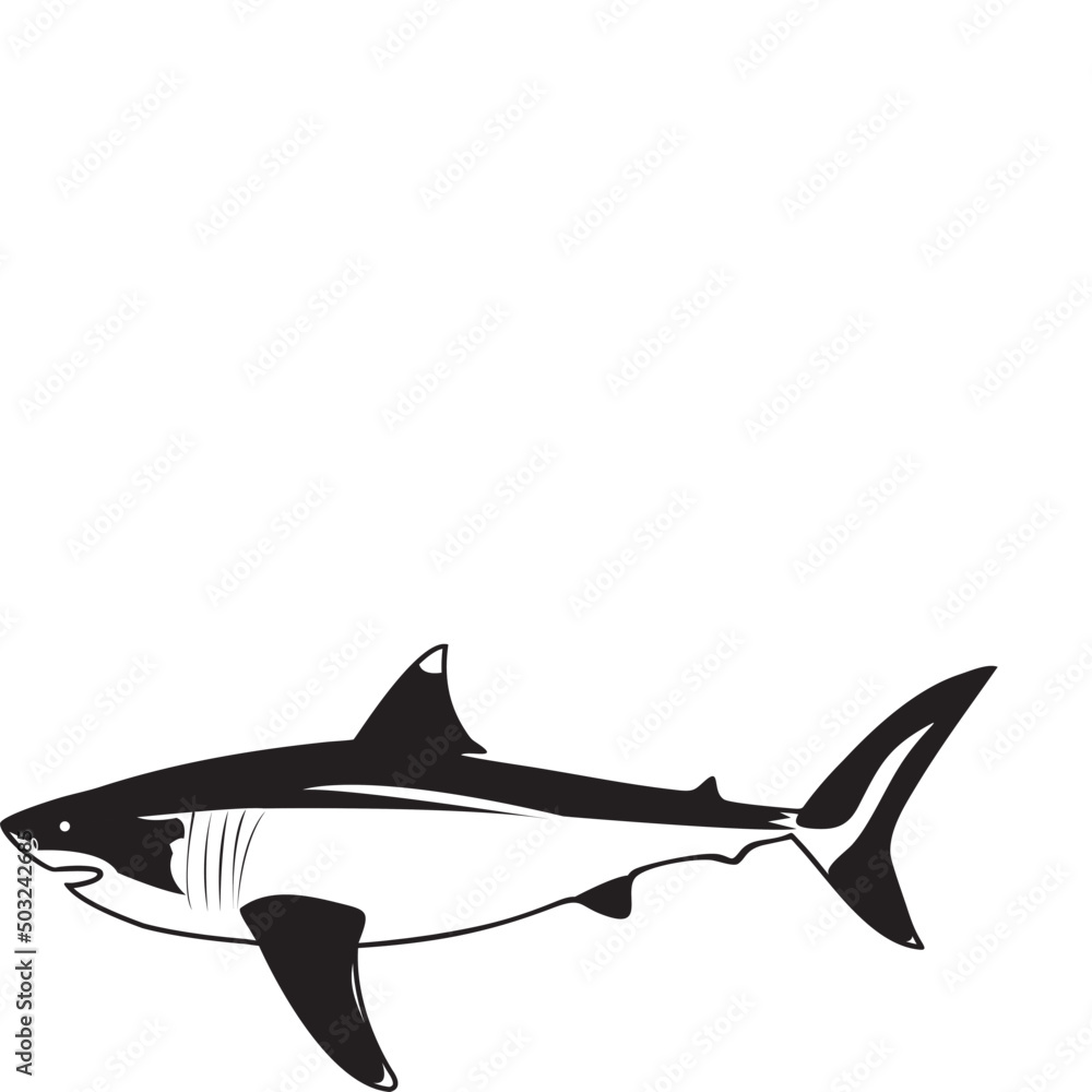 Shark silhouette cut file vector Stock Vector | Adobe Stock