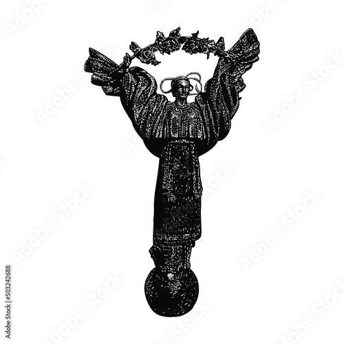 angel statue of independence monument illustration isolated on background