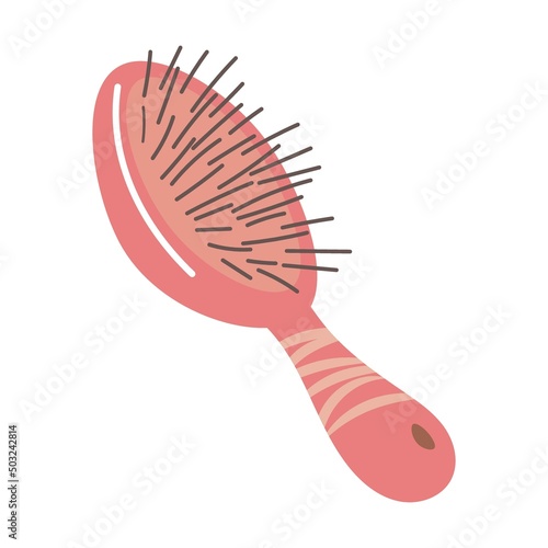 Beauty products, cosmetics for hair care. Vector illustrations. Cartoon brush isolated on white. Skincare, makeup, health concept