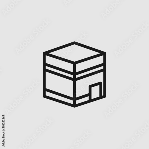 Kaba hajj muslim glyph icon design vector