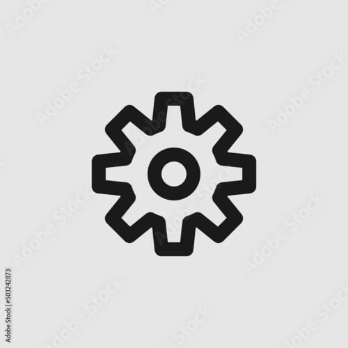 Gear icon vector. Setting icon. Illustration logo gear on white background. Flat design style.