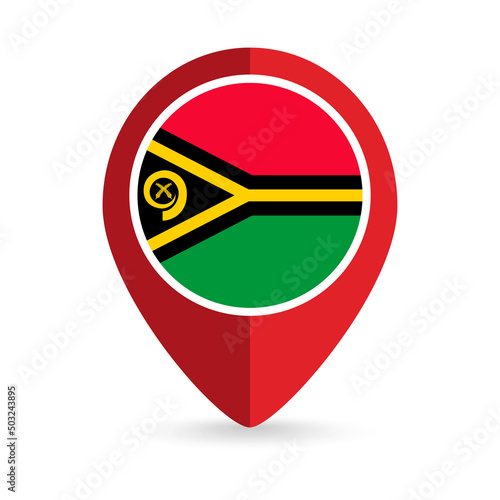 Free Download Map pointer with contry Vanuatu. Vanuatu flag. Vector illustration. - GFXLoad