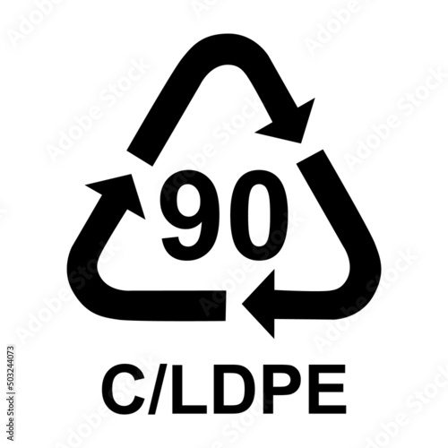 Composite symbol, ecology recycling sign isolated on white background. Package waste icon