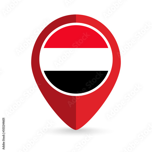 Map pointer with contry Yemen. Yemen flag. Vector illustration. Free Download Map pointer with contry Yemen. Yemen flag. Vector illustration. - GFXLoad