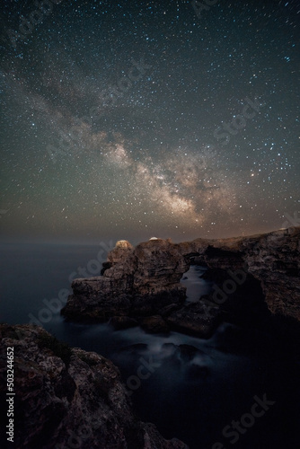 The arch of Tyulenovo whit Milky way over her.