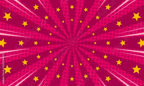 Comic cartoon pink background with star