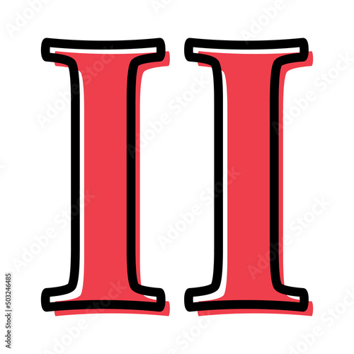 Roman numeral number icon, letter typography style sign, mathematics alphabet icon vector illustration