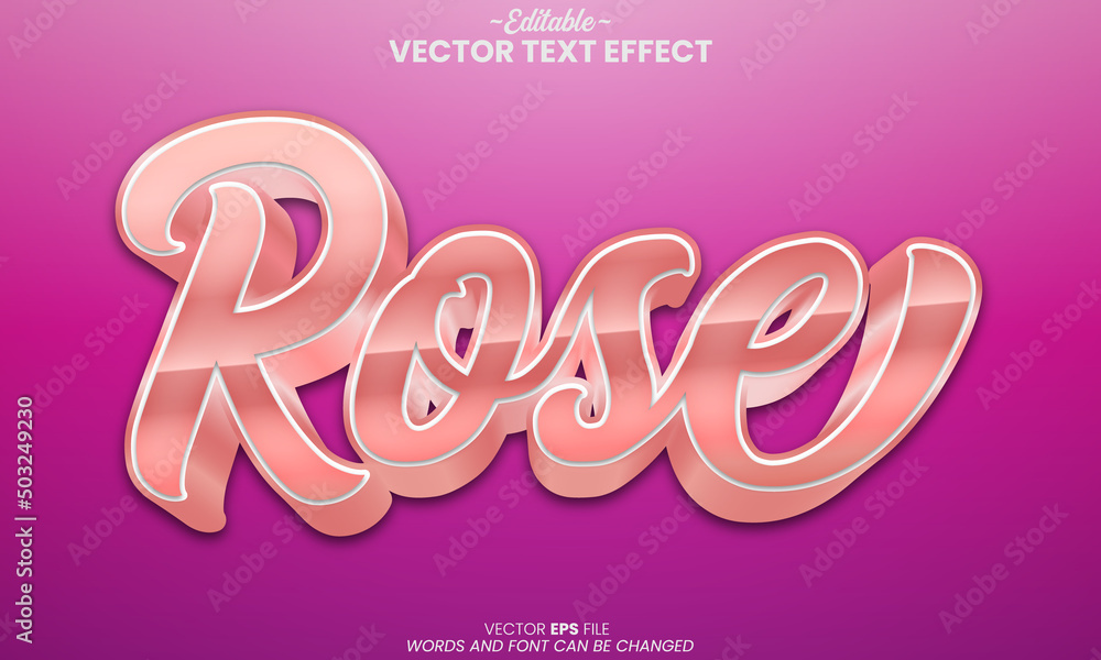 Luxury Rose gold color Rose text effects