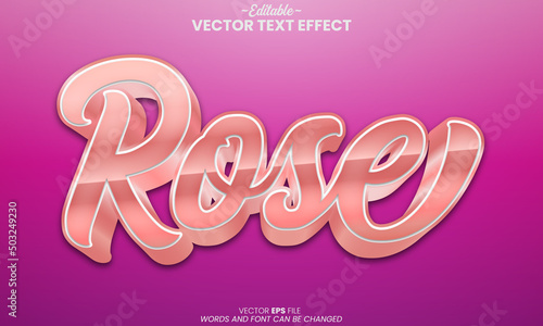 Luxury Rose gold color Rose text effects