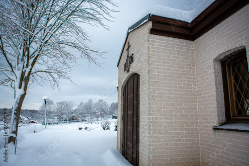 Swedish chapel in the winter photo