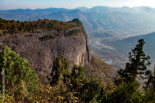 Shaanxi tongchuan jin xue village with mountains photo