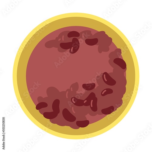 bowl of bean soup. Cartoon vector isolated on white background