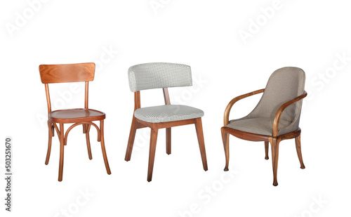 chairs on isolated white background