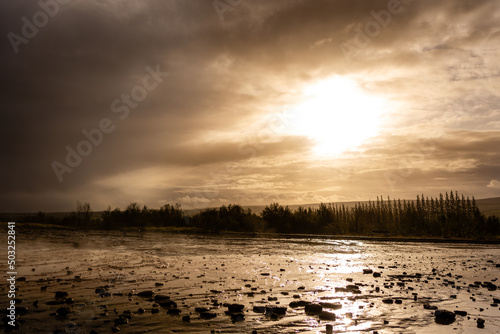 Iceland sunrise geothermal area