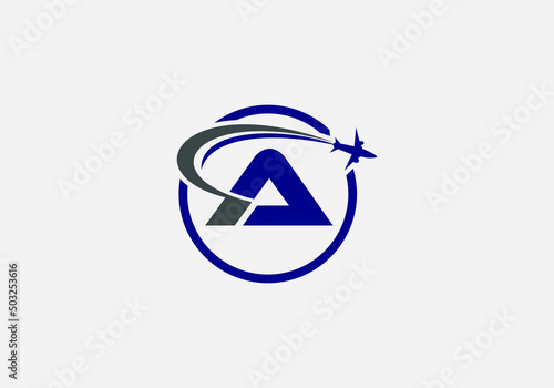 Aviation and airlines company logo design, Tour and travel agency symbol design vector
