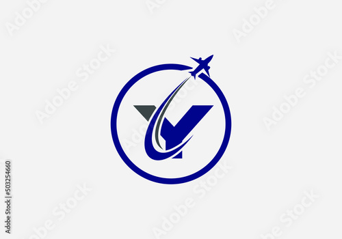 Aviation and airlines company logo design, Tour and travel agency symbol design vector