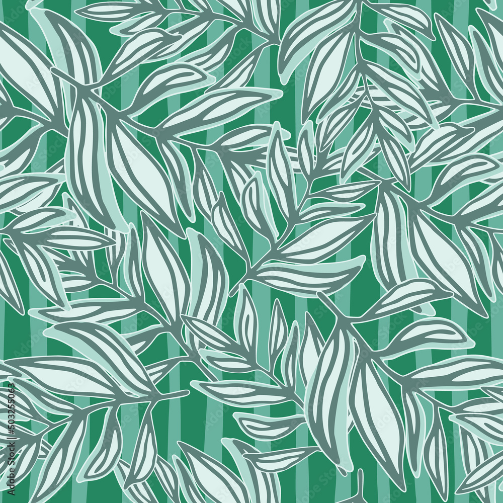 Fototapeta premium Modern tropical pattern, palm leaves seamless. Jungle leaf seamless pattern. Botanical floral background. Exotic plant backdrop.