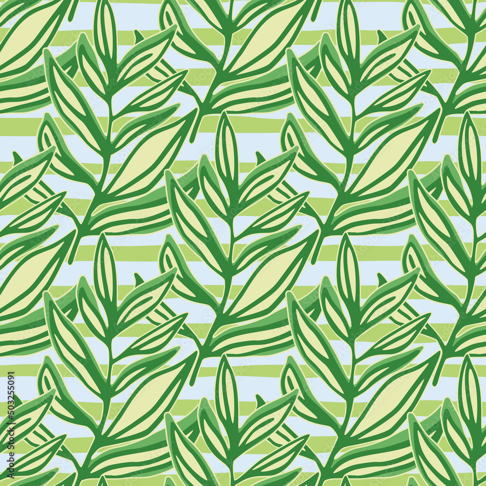 Fototapeta premium Modern jungle leaf seamless pattern. Tropical pattern, palm leaves seamless. Exotic plant backdrop.
