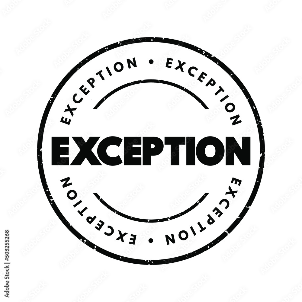 Exception text stamp, concept background