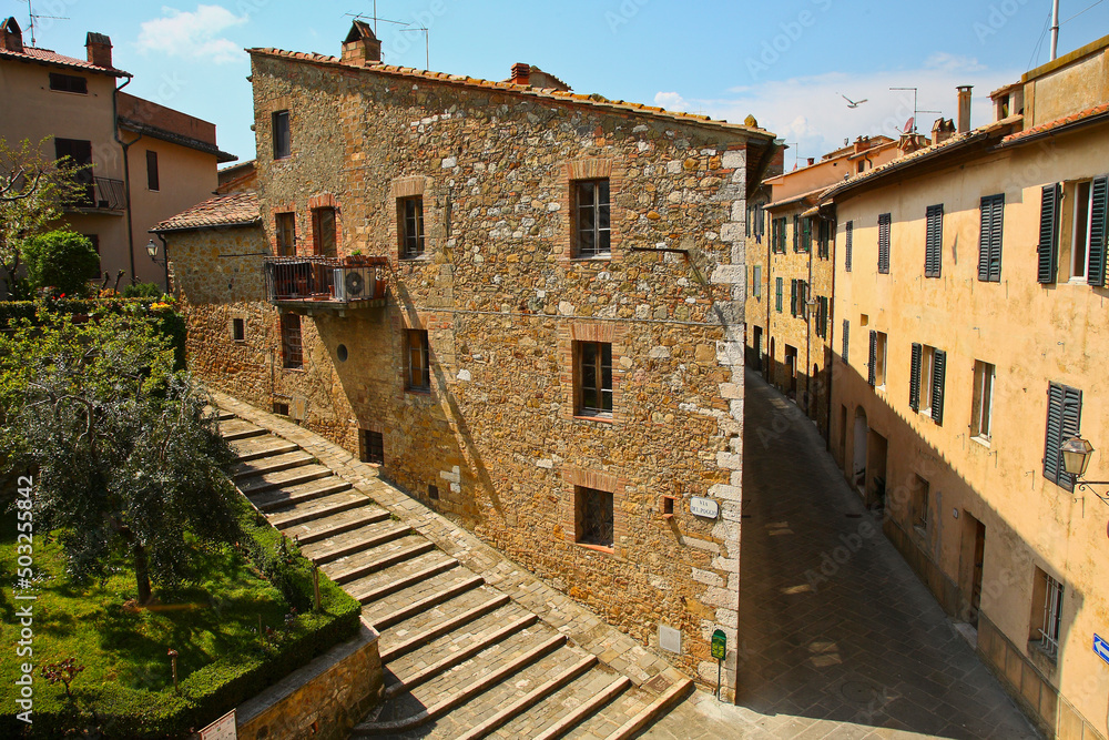San Quirico,d'Orcia, antico borgo medievale. Siena, Toscana, Italia
