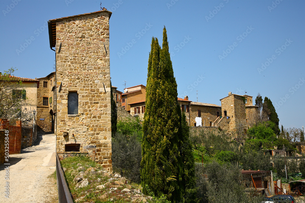 Fototapeta premium San Quirico,d'Orcia, antico borgo medievale. Siena, Toscana, Italia