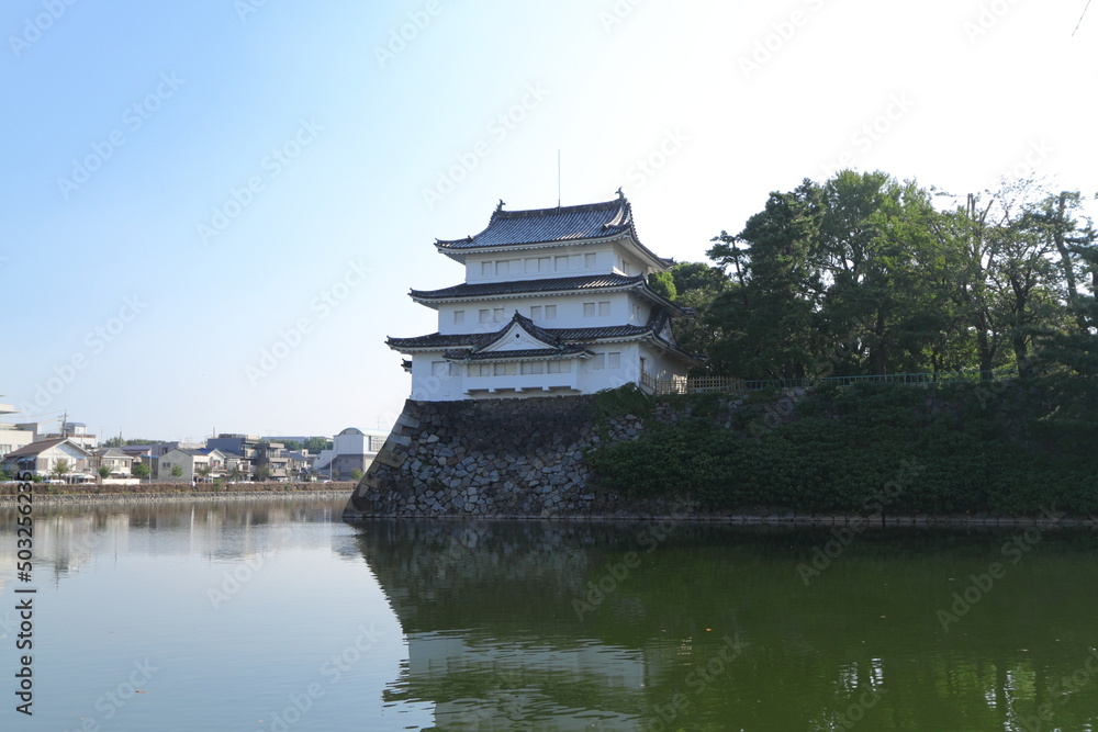 名古屋城　清洲櫓(西北隅櫓)　御深井丸西側の外堀･石垣　愛知県　名古屋市