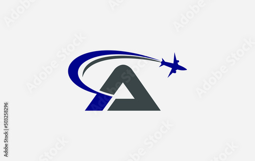 Aviation and airlines company logo design, Tour and travel agency symbol design vector