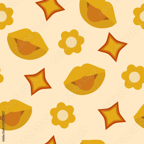Retro pattern of the seventies. Vintage pattern.