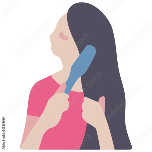 hair brush flat icon