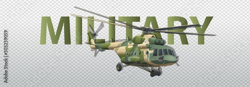 Fotografie, Tablou Military helicopter 3d blueprint