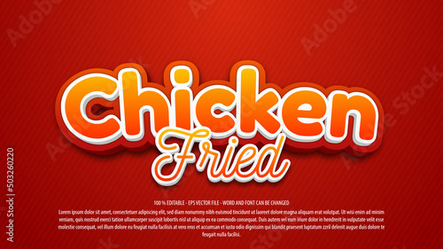 Chicken fried 3d style editable text effect