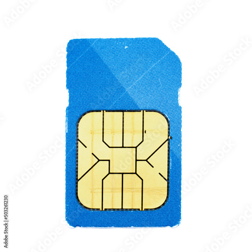 Plakat phone sim card on isolated white background