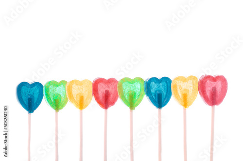 colorful lollipop isolated on white background © Pablo