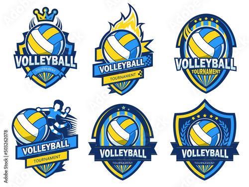 A group of Volleyball logo set
