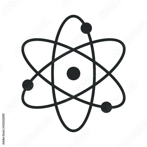 Atom icon. Nuclear energy symbol. Atomic sign. Science logo. Vector illustration image.