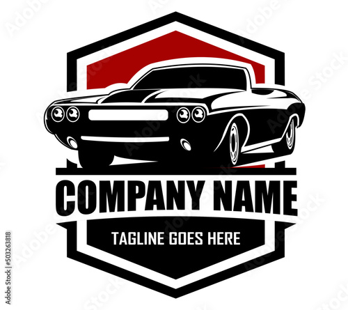 Muscle Car logo template for your company. Vector logo illustration