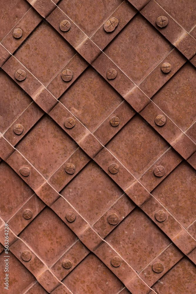Architectural details of an old castle door. Textures of old metal doors. Architectural details of an old castle door. Textures of old metal doors.