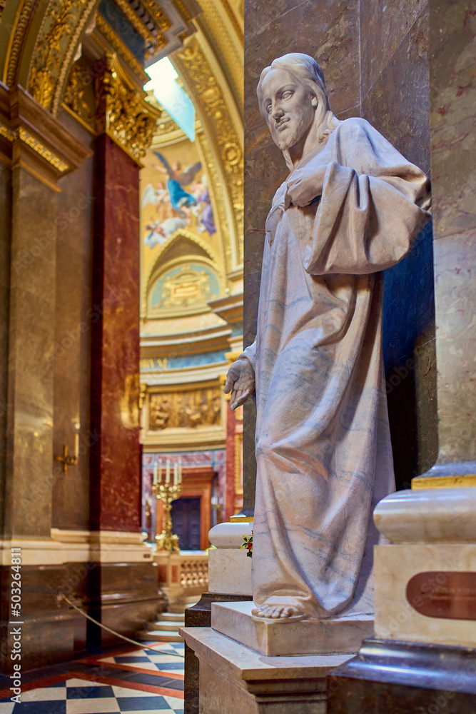 Budapest, Basilica San Esteban, view of the statue of jesus christ Budapest, Basilica San Esteban, view of the statue of jesus christ