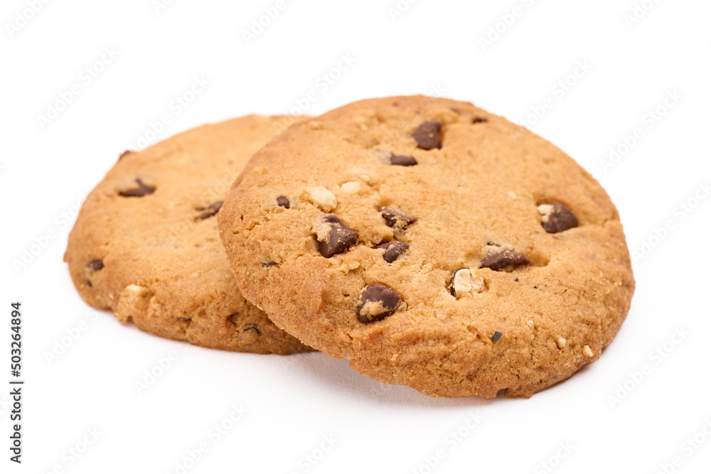 Homemade chocolate cookies on white background. Dessert. Homemade chocolate cookies on white background. Dessert.