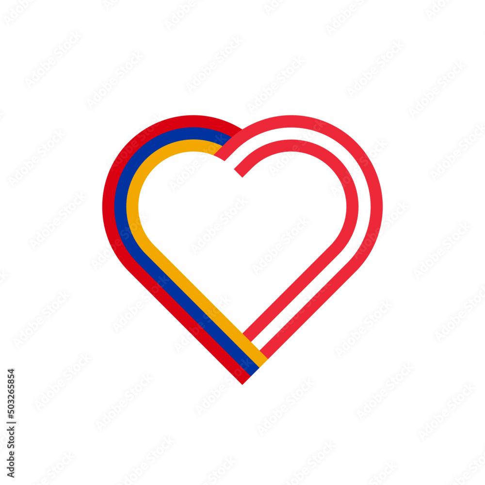 unity concept. heart ribbon icon of armenia and austria flags. vector illustration isolated on white background unity concept. heart ribbon icon of armenia and austria flags. vector illustration isolated on white background