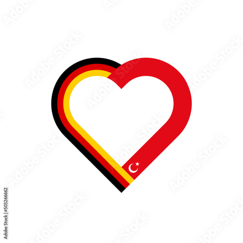 unity concept. heart ribbon icon of germany and turkey flags. vector illustration isolated on white background	

